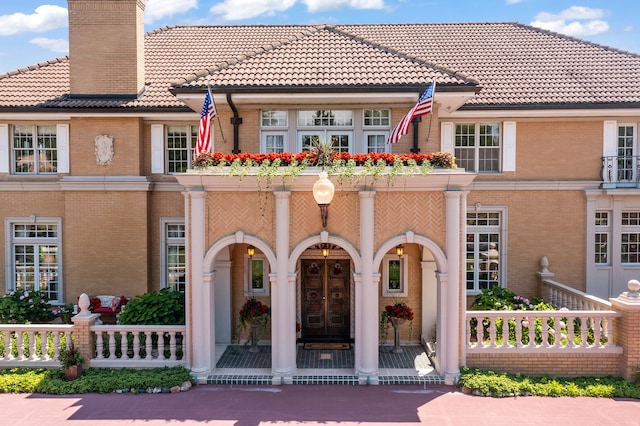 view of mediterranean / spanish house