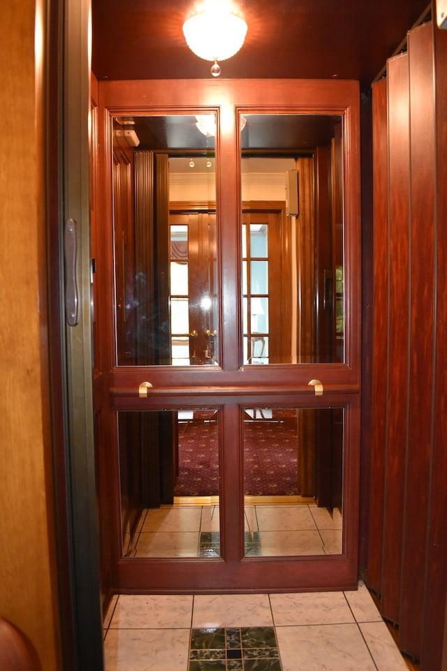 interior details with elevator