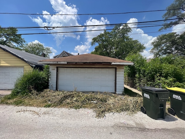 view of garage