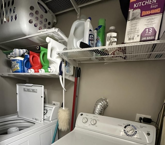 laundry room featuring washer and dryer