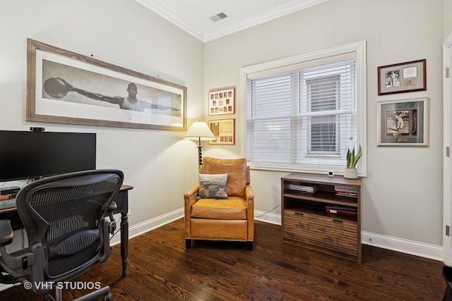 2732 N Seminary Ave Unit 3, Chicago, IL 60614 - home office featuring baseboards, wood finished floors, and ornamental molding
