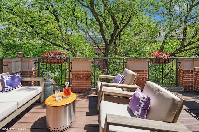 2732 N Seminary Ave Unit 3, Chicago, IL 60614 - wooden deck featuring an outdoor hangout area