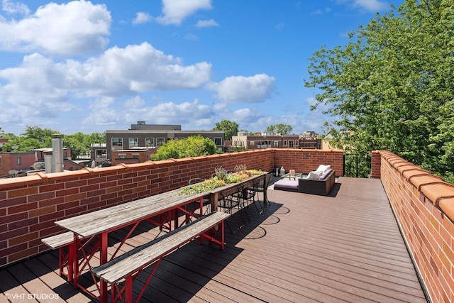 2732 N Seminary Ave Unit 3, Chicago, IL 60614 - wooden deck with an outdoor hangout area and outdoor dining area