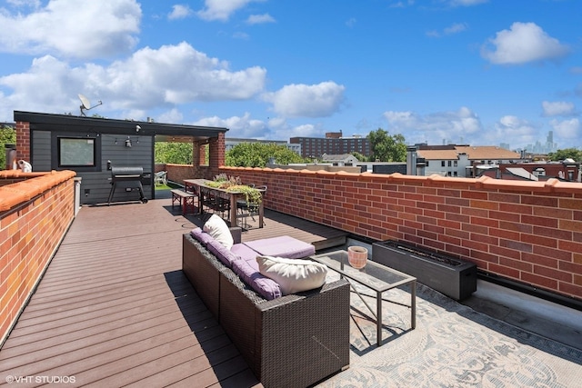 2732 N Seminary Ave Unit 3, Chicago, IL 60614 - wooden deck featuring outdoor dining area
