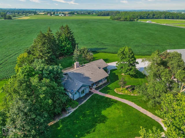 drone / aerial view with a rural view