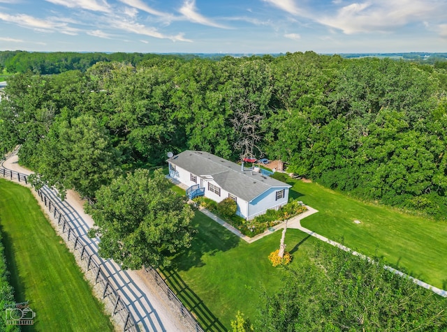 bird's eye view featuring a rural view