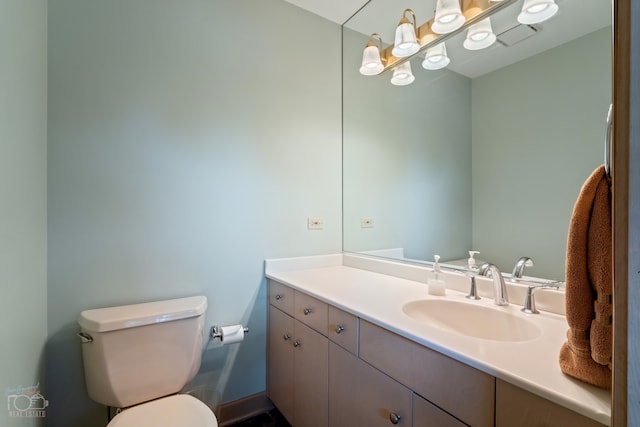 bathroom with toilet and vanity