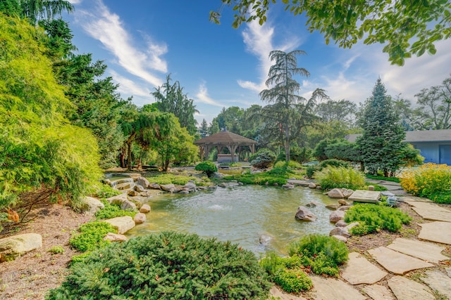 view of yard with a gazebo