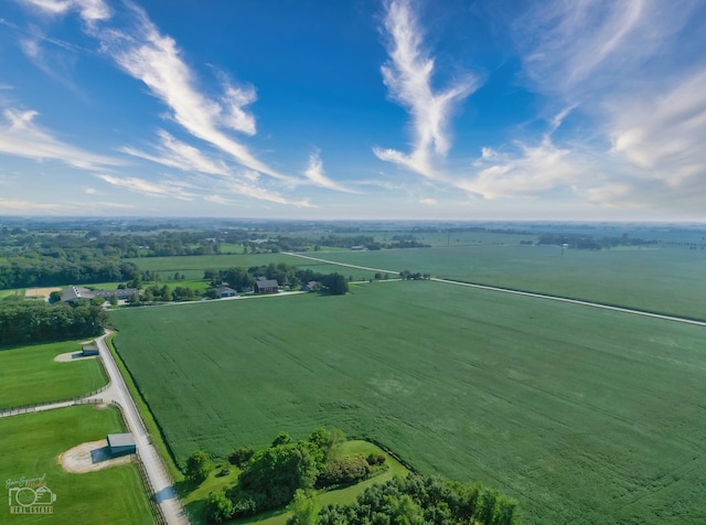 drone / aerial view with a rural view