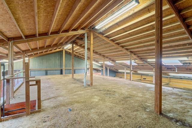 view of unfinished attic