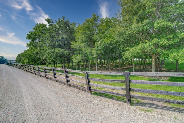 view of street with a rural view