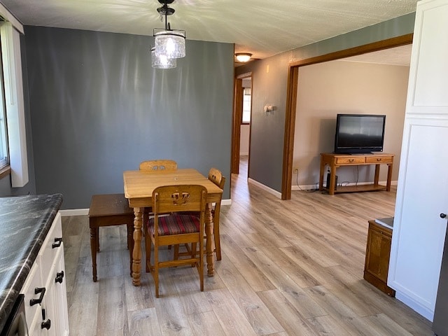 dining room with light wood-type flooring