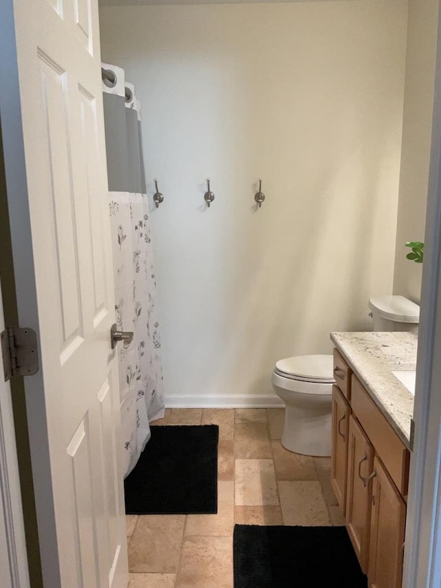 5203 Glenbrook Trl, Mchenry, IL 60050 - full bath with vanity, stone tile flooring, and a shower with shower curtain