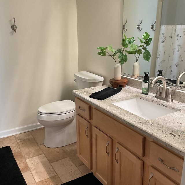 5203 Glenbrook Trl, Mchenry, IL 60050 - full bath featuring vanity, stone tile flooring, and curtained shower