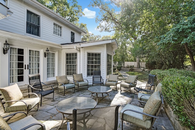 view of terrace featuring an outdoor hangout area