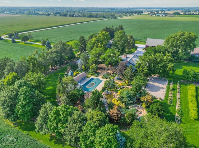 drone / aerial view with a rural view