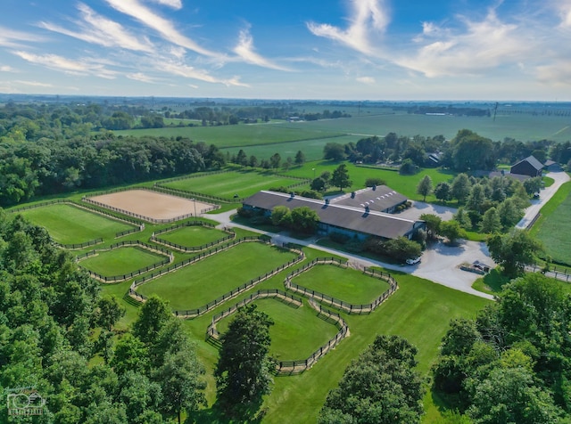 aerial view featuring a rural view