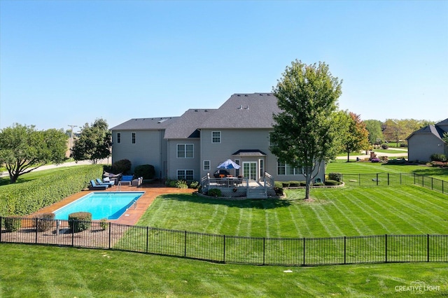 5085 Half Round Rd, Oswego, IL 60543 - rear view of house featuring a wooden deck and a patio area