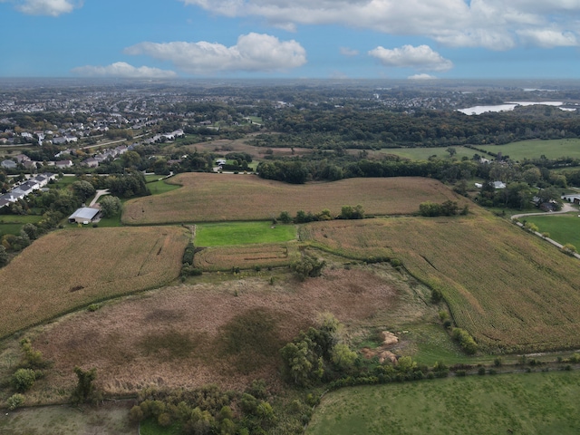 aerial view with a rural view