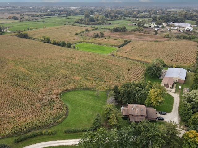 aerial view featuring a rural view