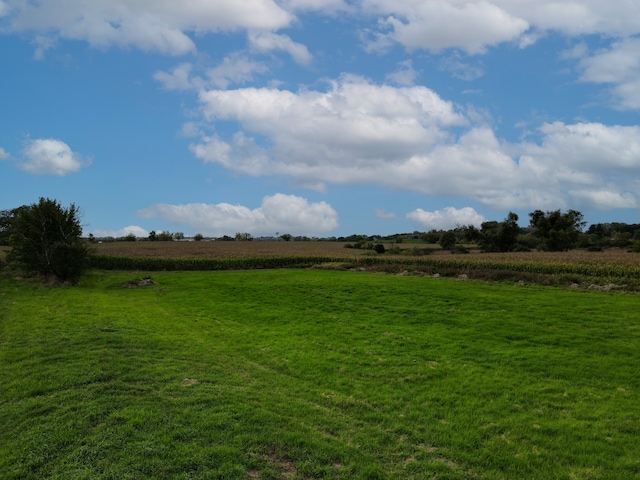 view of yard with a rural view