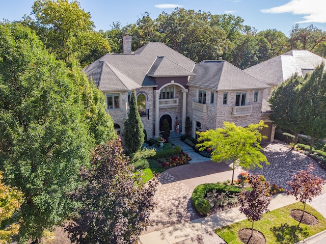 view of french country home