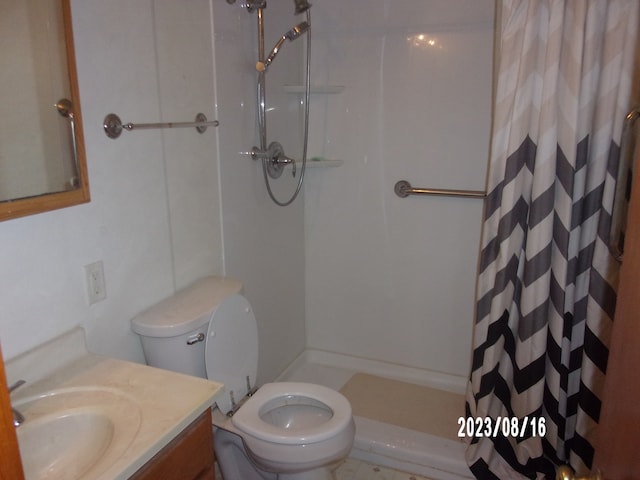 650 W Blue St, Sheldon, IL 60966 - bathroom featuring toilet, vanity, and a shower with curtain