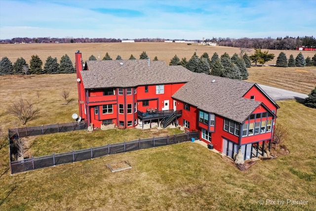 bird's eye view featuring a rural view