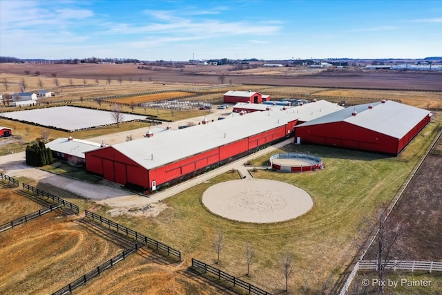 aerial view featuring a rural view