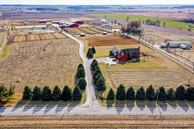 drone / aerial view with a rural view