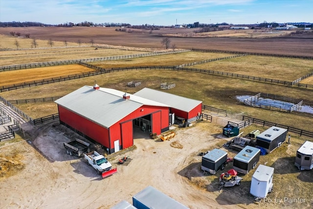 bird's eye view with a rural view