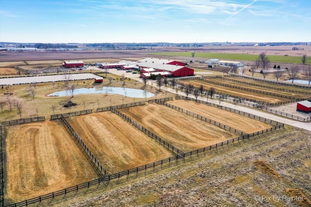 aerial view featuring a rural view