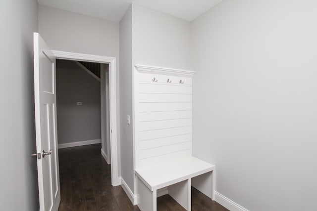 mudroom featuring dark hardwood / wood-style floors