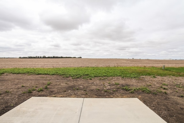 view of yard with a rural view