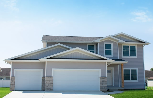 craftsman-style house with a garage