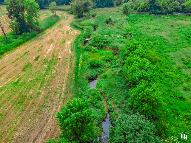 drone / aerial view featuring a rural view