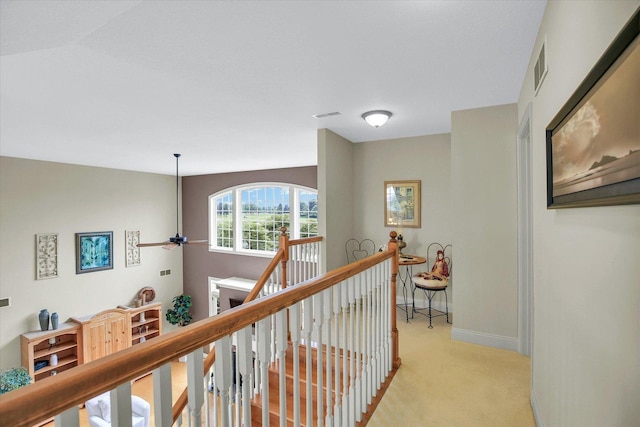 3001 E Stone Creek Blvd, Urbana, IL 61802 - corridor with an upstairs landing and light carpet