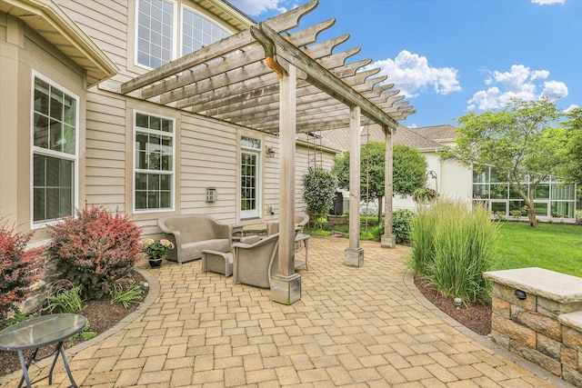 3001 E Stone Creek Blvd, Urbana, IL 61802 - view of patio / terrace featuring a pergola and an outdoor hangout area