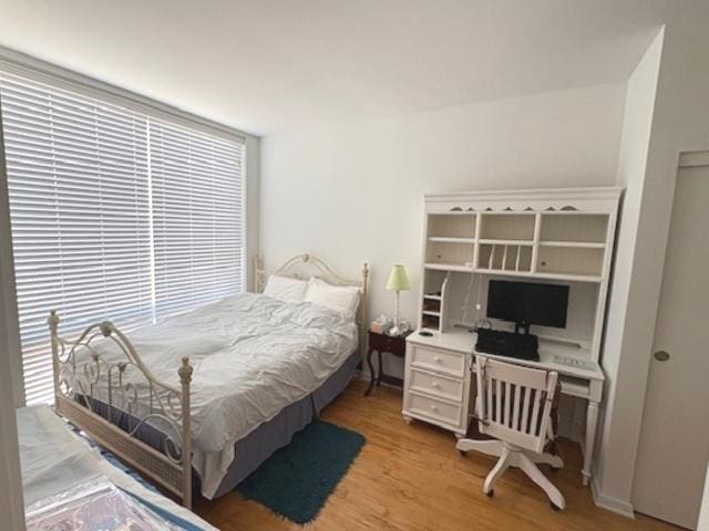 bedroom featuring light wood finished floors