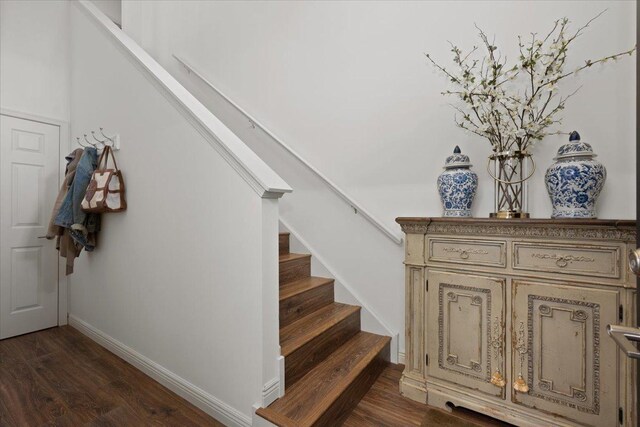 33 Johnson Ct Unit 0, North Aurora, IL 60542 - staircase with baseboards and wood finished floors