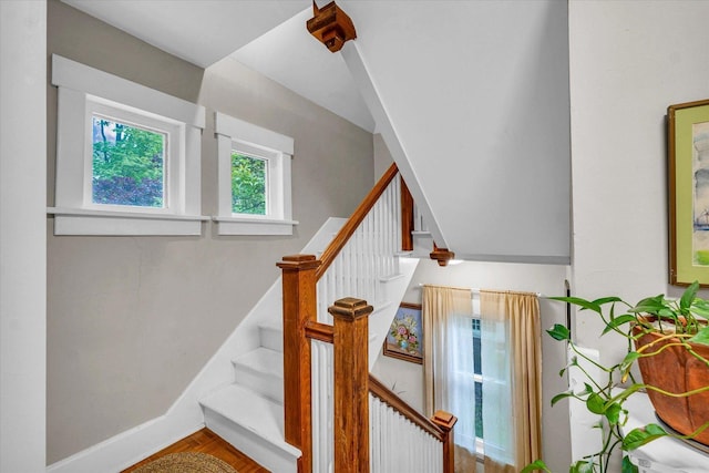 stairs with baseboards
