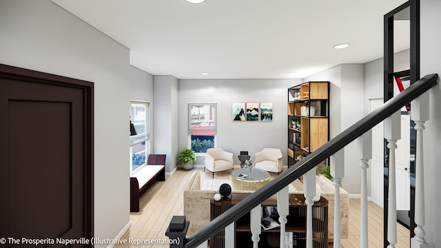 interior space with wood-type flooring