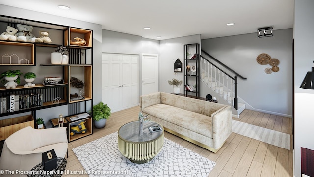 living room featuring hardwood / wood-style floors