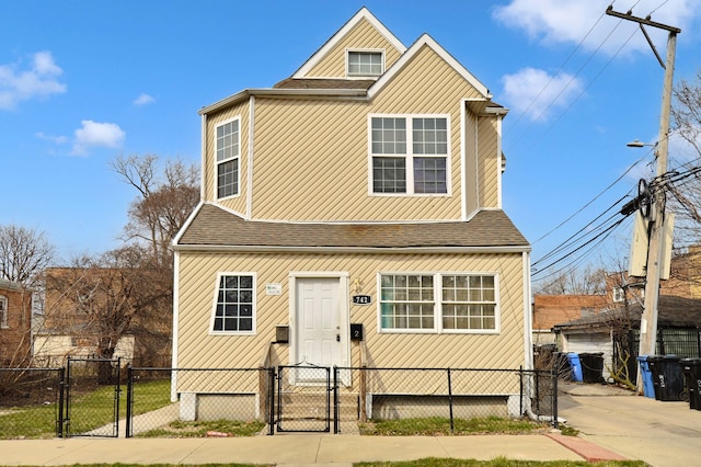 front of property featuring a garage