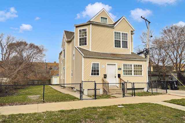 view of front of house with a front yard