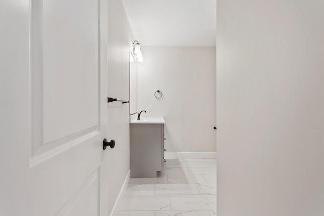 bathroom featuring vanity and tile floors