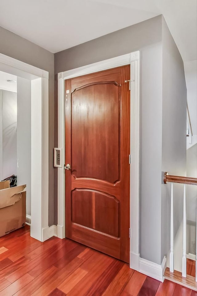 foyer with hardwood / wood-style flooring