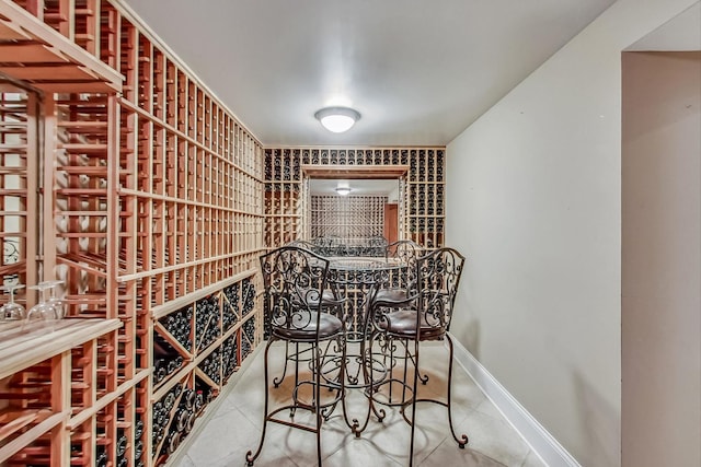 wine room featuring tile floors