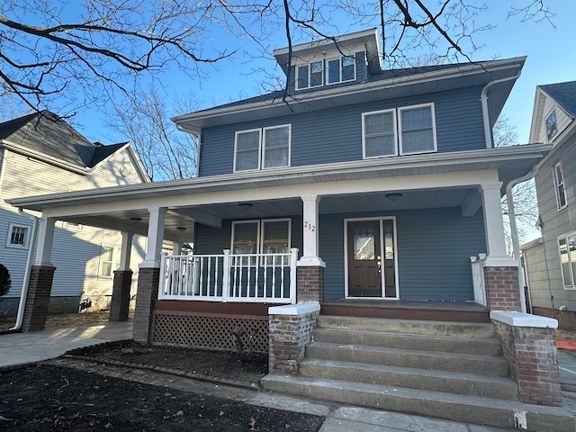 view of front of home with a porch