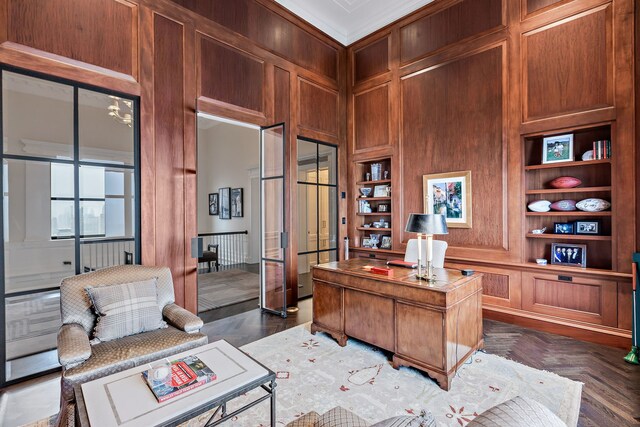 159 E Walton Pl Unit Ph, Chicago, IL 60611 - home office with built in features and wooden walls